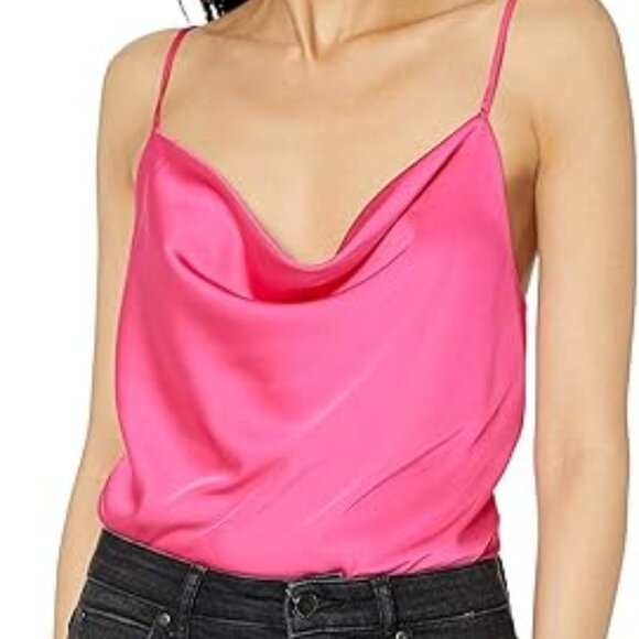 The Drop Women's Christy Cowl Neck Cami Silky Stretch Top, Hot Pink - Picture 1 of 9